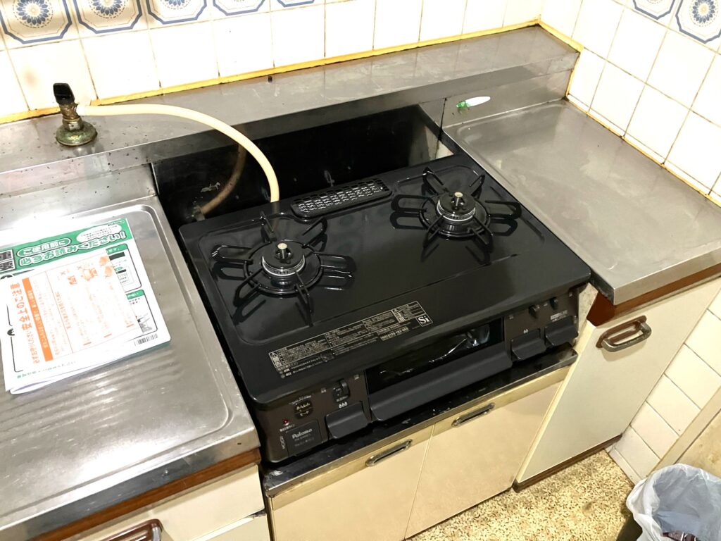 交換後のガスコンロです。